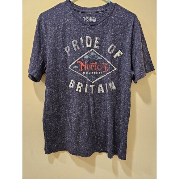 NORTON MOTORCYCLES Pride of Britain Cotton Blend Graphic T-shirt Size M - Picture 1 of 5